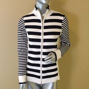 Brooks Brothers Zip-Up Supima Cotton Cardigan Striped